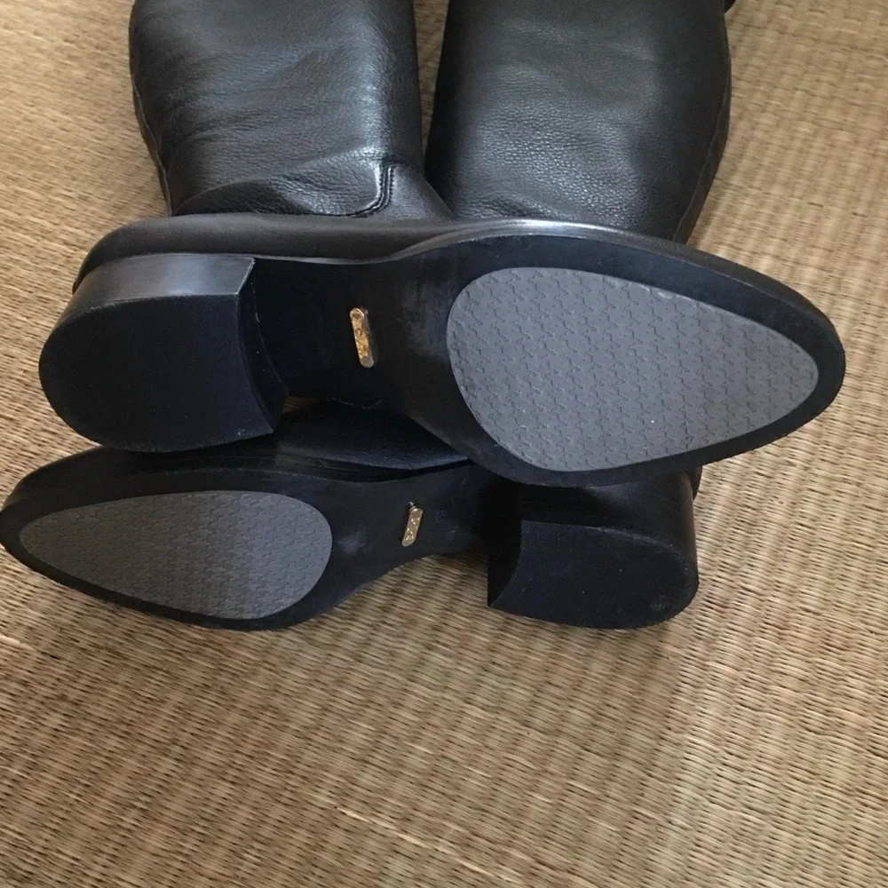 Ralph Lauren Black Leather Over-the-Knee Boots Size 9B